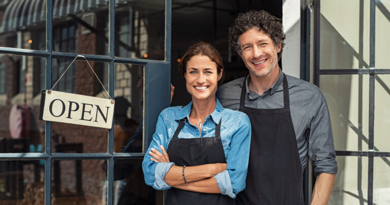 Small business owners couple