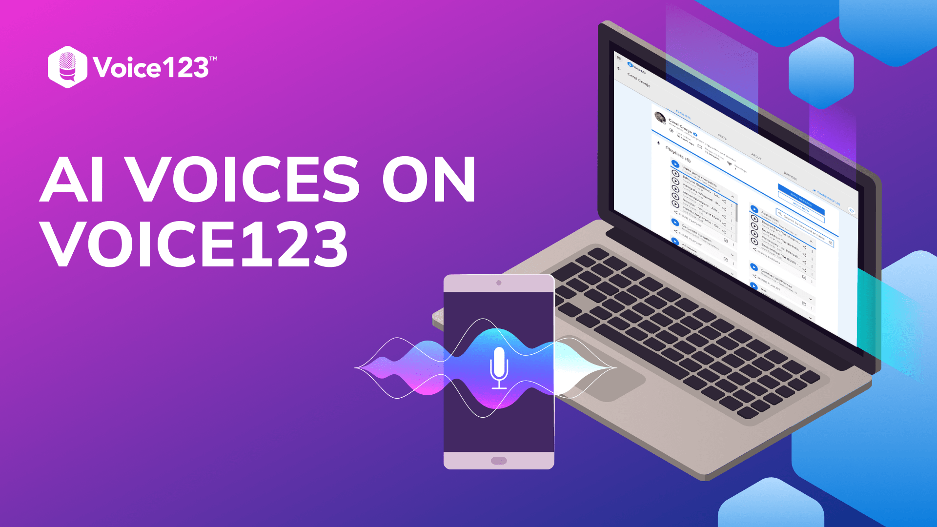 Voice123's AI voices