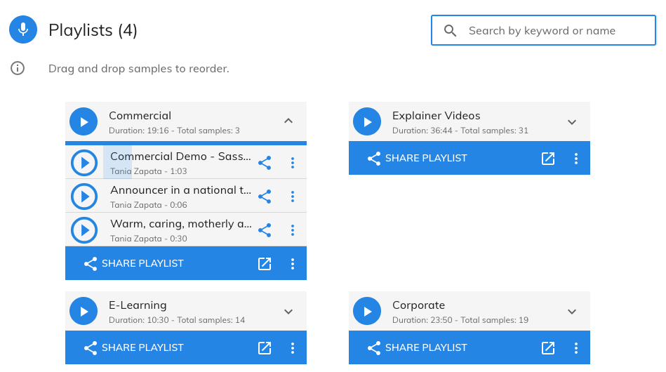 voice over playlist