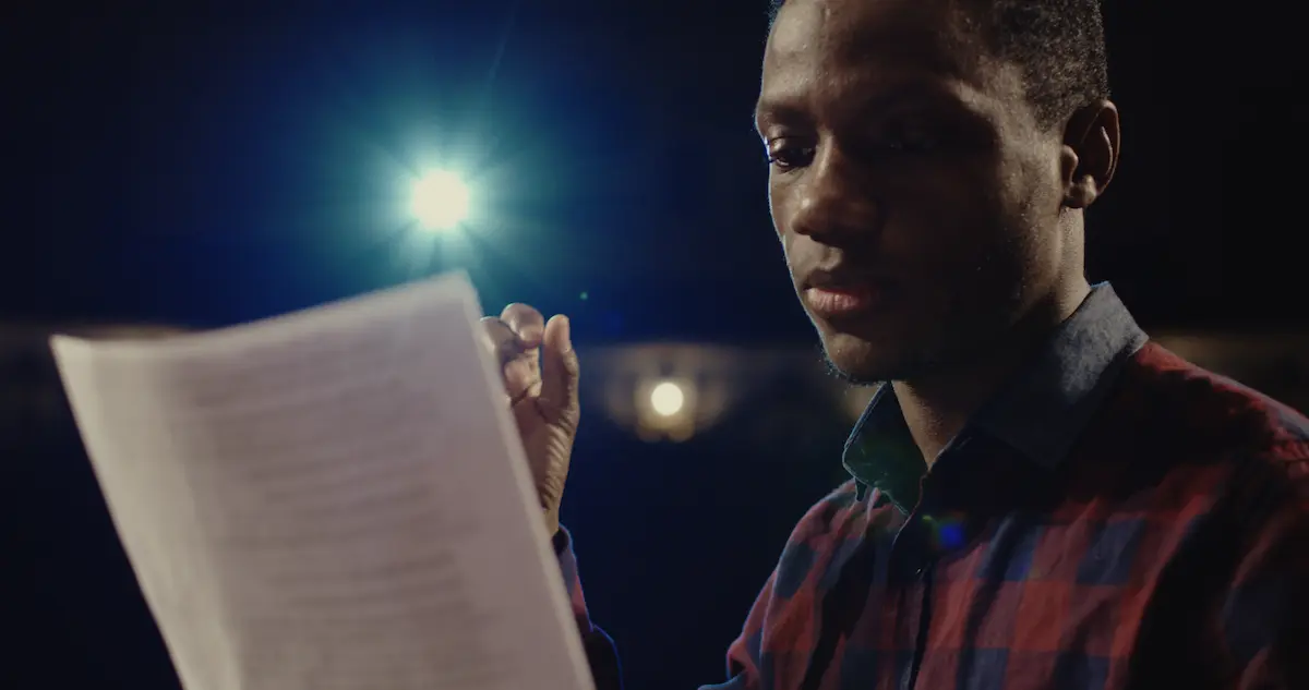 actor reading a script
