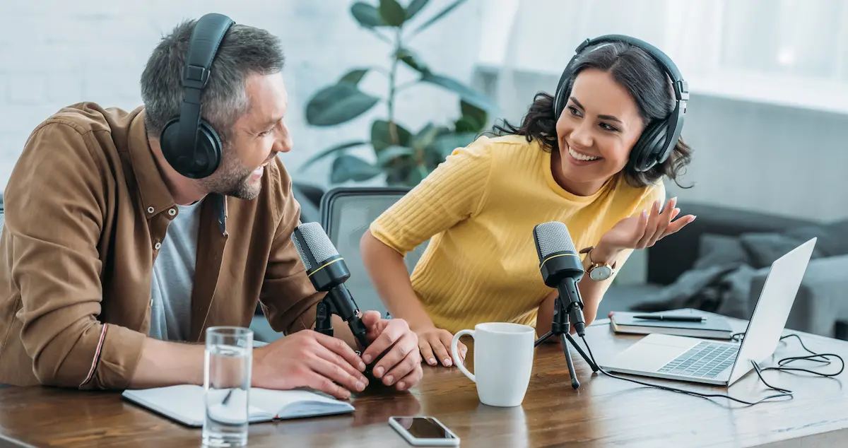 Grow your business with podcasting: image of two podcasters